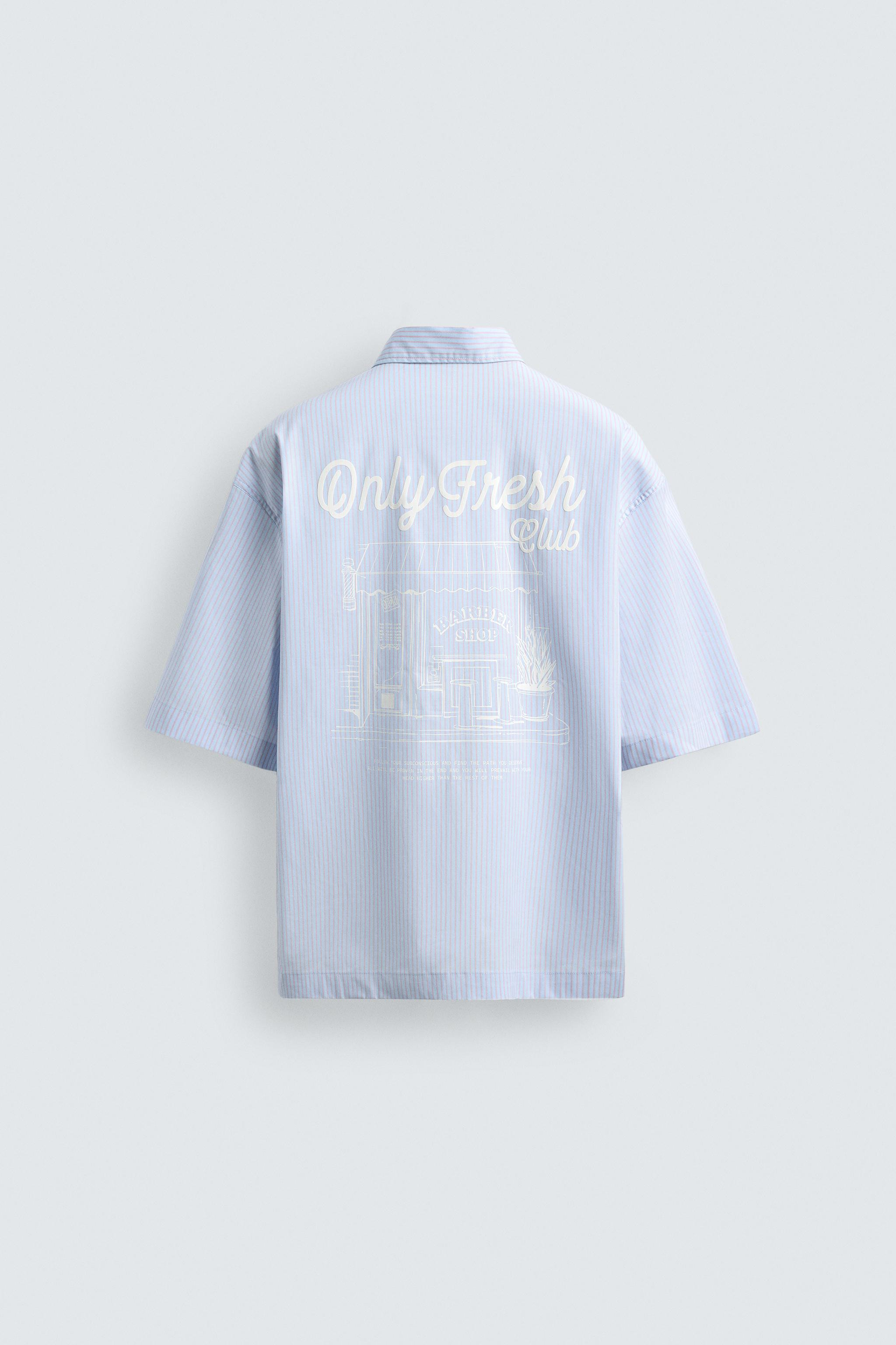 CONTRASTING PRINT STRIPED SHIRT | Zara US