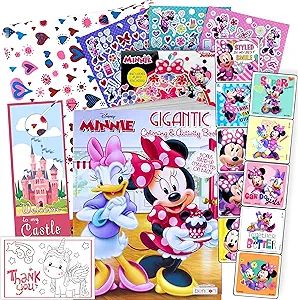 Disney Minnie Mouse Coloring Book and Stickers Gift Set - Bundle Includes Gigantic 192 pg Minnie ... | Amazon (US)