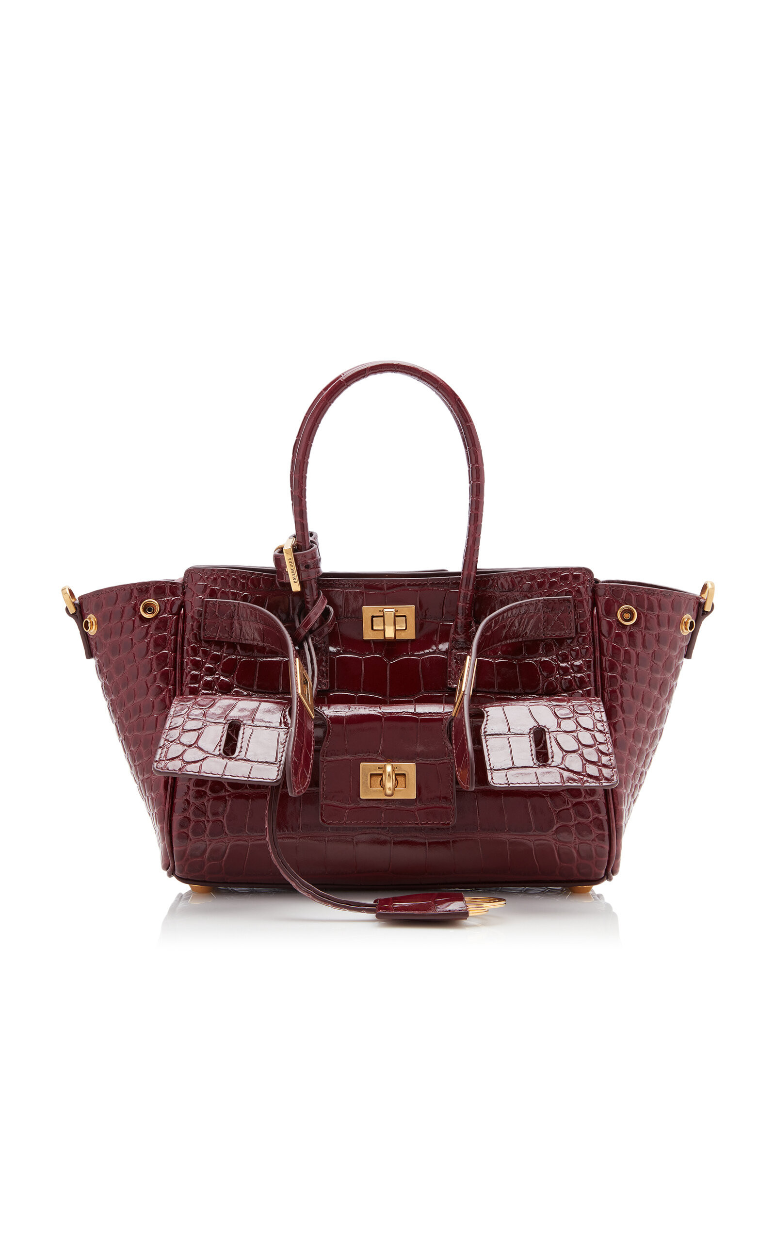 Balenciaga Bel Air Croc-Embossed Leather Carry-All Bag - Moda Operandi | Moda Operandi (Global)