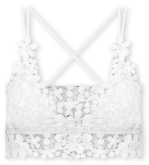 All The Romance White Floral Lace Bralette | Pink Lily
