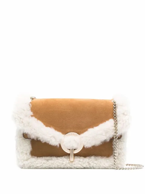 shearling-trim shoulder bag | Farfetch (US)