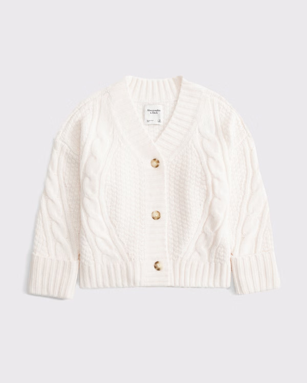 Seed-Stitch Cable Cardigan | Abercrombie & Fitch (US)