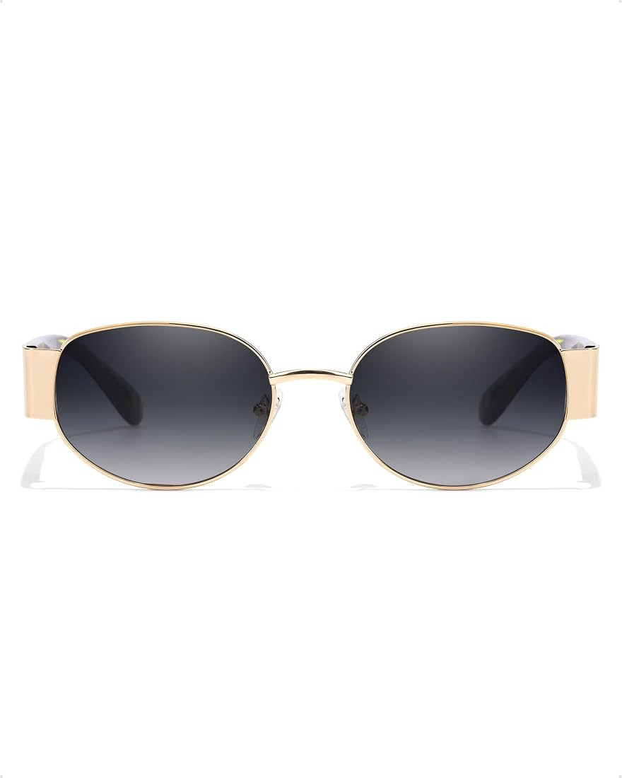 SODQW Retro Oval Sunglasses for Women, 90s Vintage Designer Ladies Shades Trendy Fashion Sun Glas... | Amazon (US)