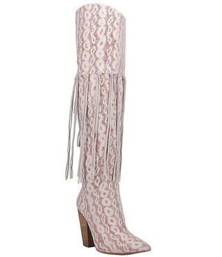 Kitty Kat Python Snake Print Tasseled Western Inspired Over-The-Knee Boots | Dillard's