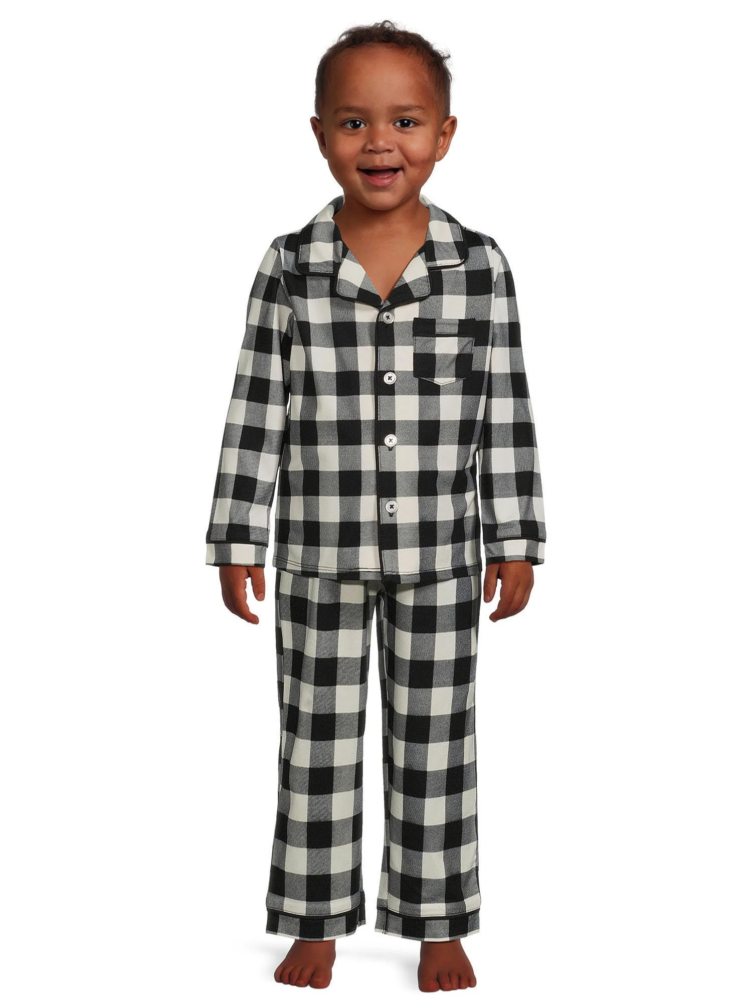 Wonder Nation Toddler Boy Long Sleeve Pajama Coat Set, 2-Piece, Sizes 2T-5T - Walmart.com | Walmart (US)