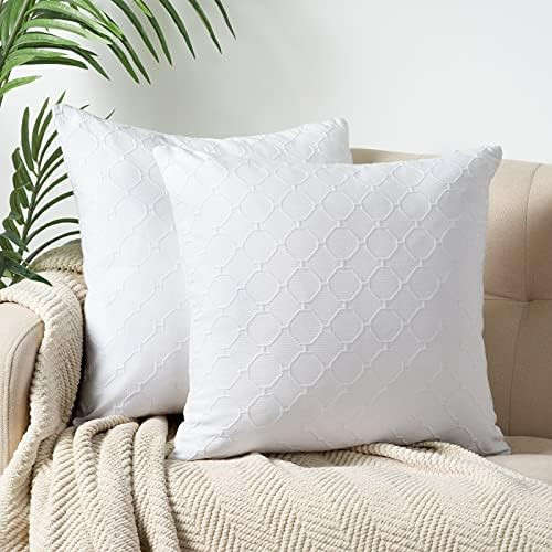 PHF Matelasse Textured Euro Pillow Shams 26x26, 100% Natural Cotton, Set of 2 European Sham Cover... | Amazon (US)