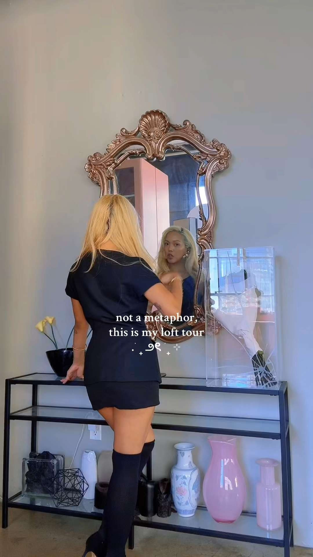 she’s still in the works but here’s a progress tour of my 90s loft 🎀 OUTFIT DETAILS - Top: vintage Mugler (similar items linked), Jewelry: various gold pieces (similar items linked) 

 #LTKHome #LTKPetite #LTKStyleTip