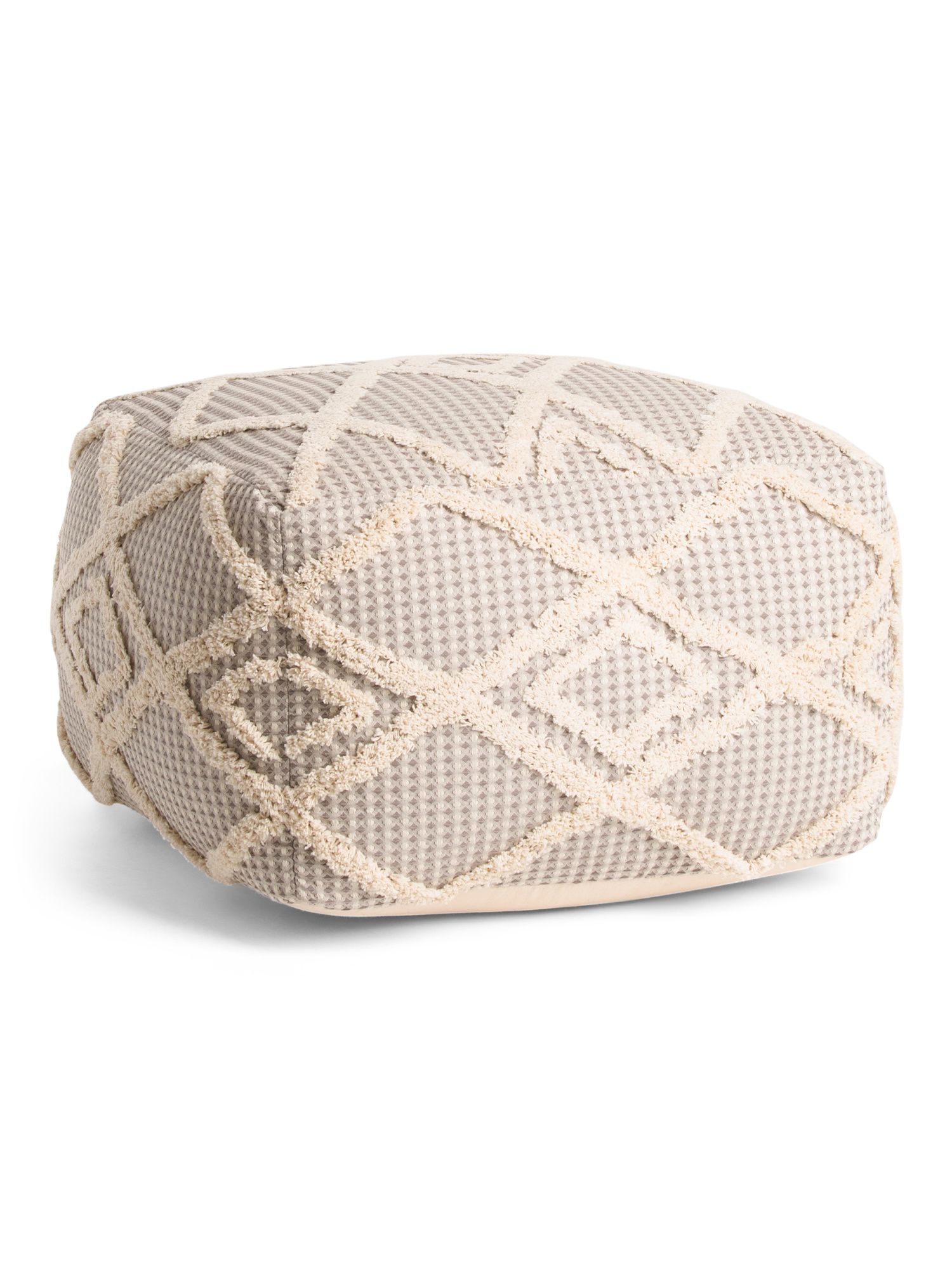 Made In India 22x22 Over Tufted Pouf | TJ Maxx