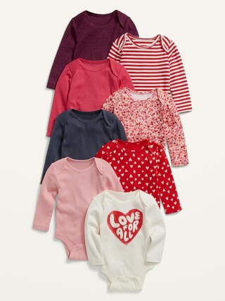 Unisex 8-Pack Long-Sleeve Bodysuit Set for Baby | Old Navy (US)