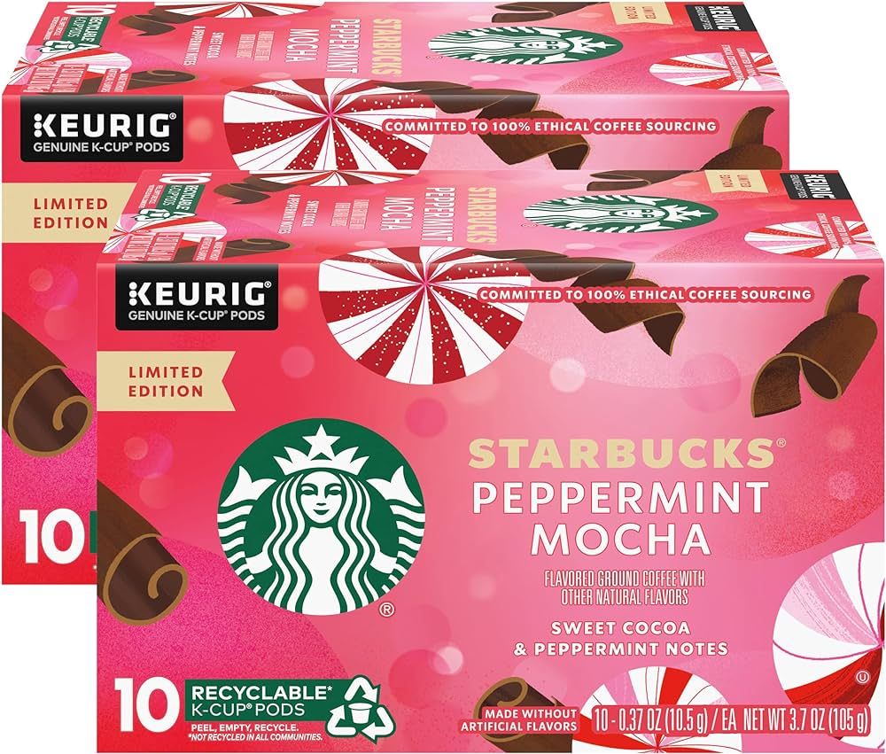 Starbucks Flavored K-Cup Coffee Pods (Peppermint Mocha, 10 Count (Pack of 2)) 10 Count (Pack of 1... | Amazon (US)