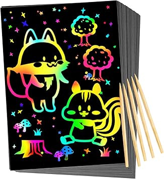 Scratch Rainbow Art for Kids: Magic Scratch Off Paper Children Art Crafts Set Kit Supplies Toys B... | Amazon (US)