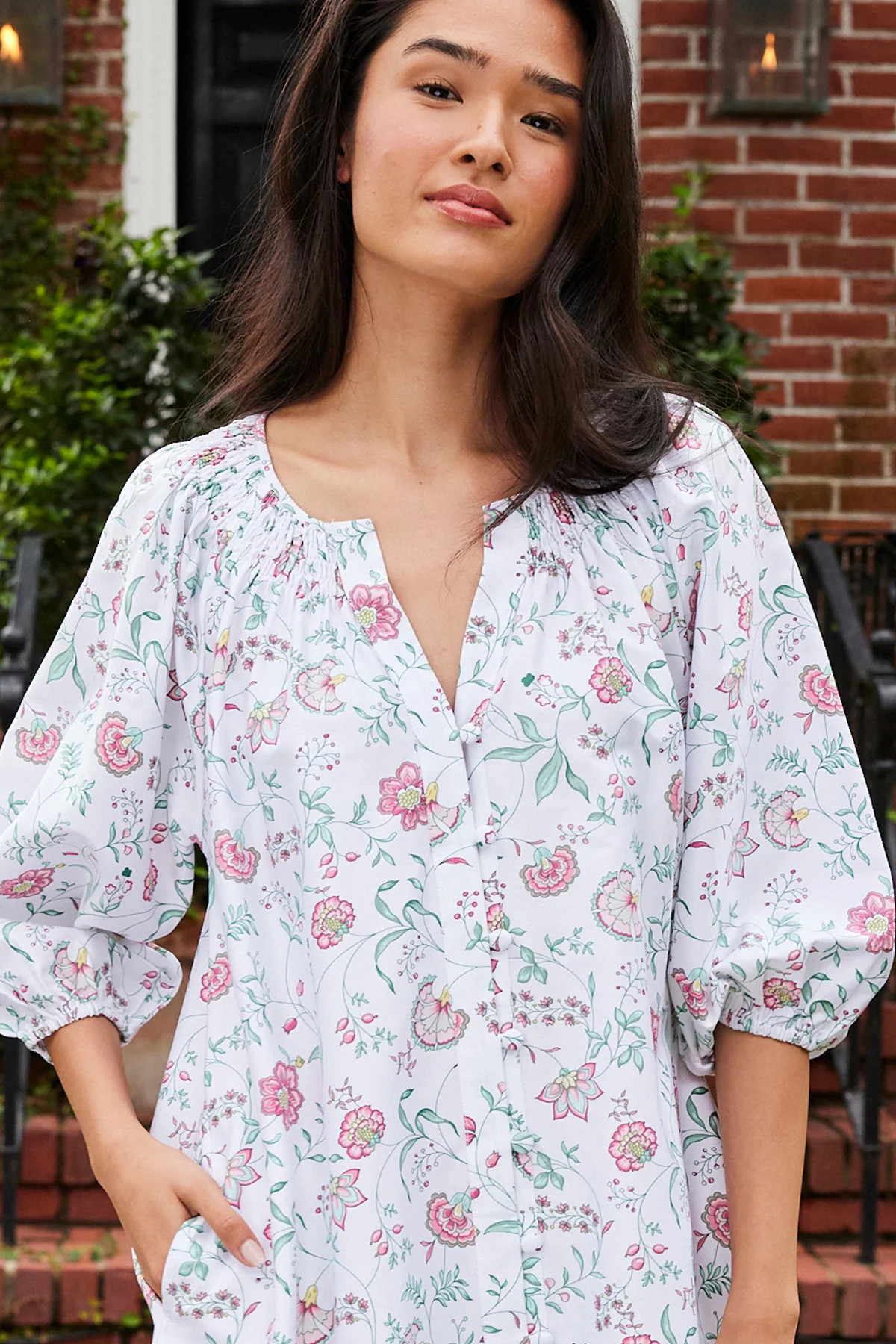 Hammock Shirt Dress in Garden Vines | Lake Pajamas