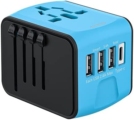 JMFONE Universal Travel Adapter,International Power Adapter High Speed 2.4A 4*USB, Type-C 3.0A Po... | Amazon (US)