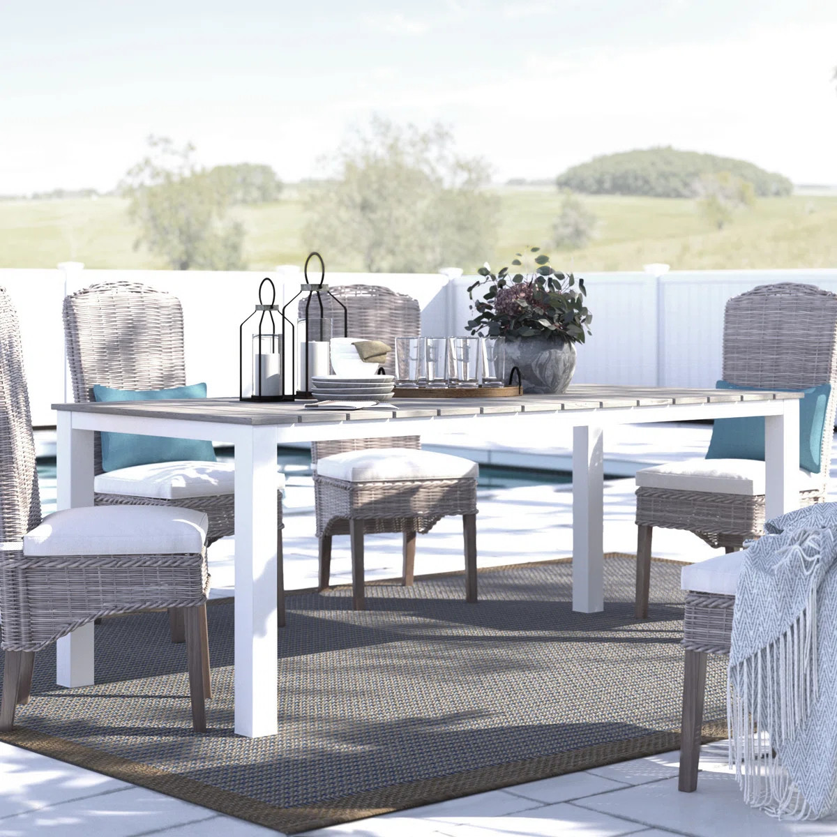 Modway Maine 80" Outdoor Patio Dining Table | Wayfair North America