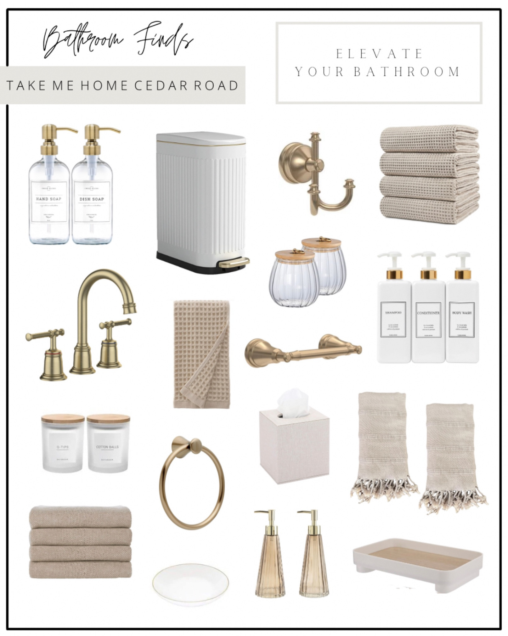AMAZON FINDS - neutral bathroom items

Elevate any bathroom space with these beautiful neutral aesthetic bathroom accessories and decor available on Amazon! 

Neutral towels, towels, bath mat, bathroom wastebasket, bathroom dispensers, bathroom accessories, bathroom decor, neutral bathroom, Amazon bathroom, Amazon home, Amazon finds 

#LTKfindsunder50 #LTKhome #LTKsalealert