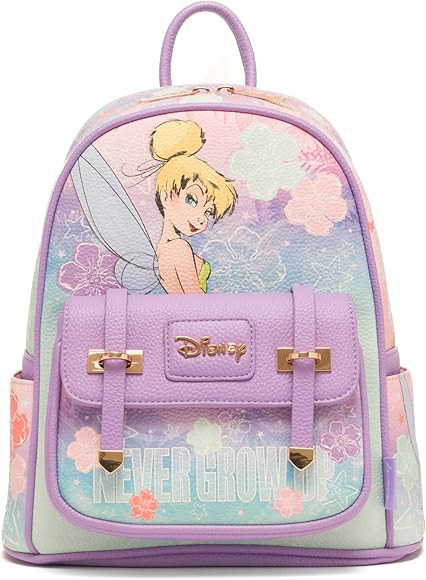 Disney Tinker Bell Never Grow Up 11" Vegan Leather Mini Backpack | Amazon (US)