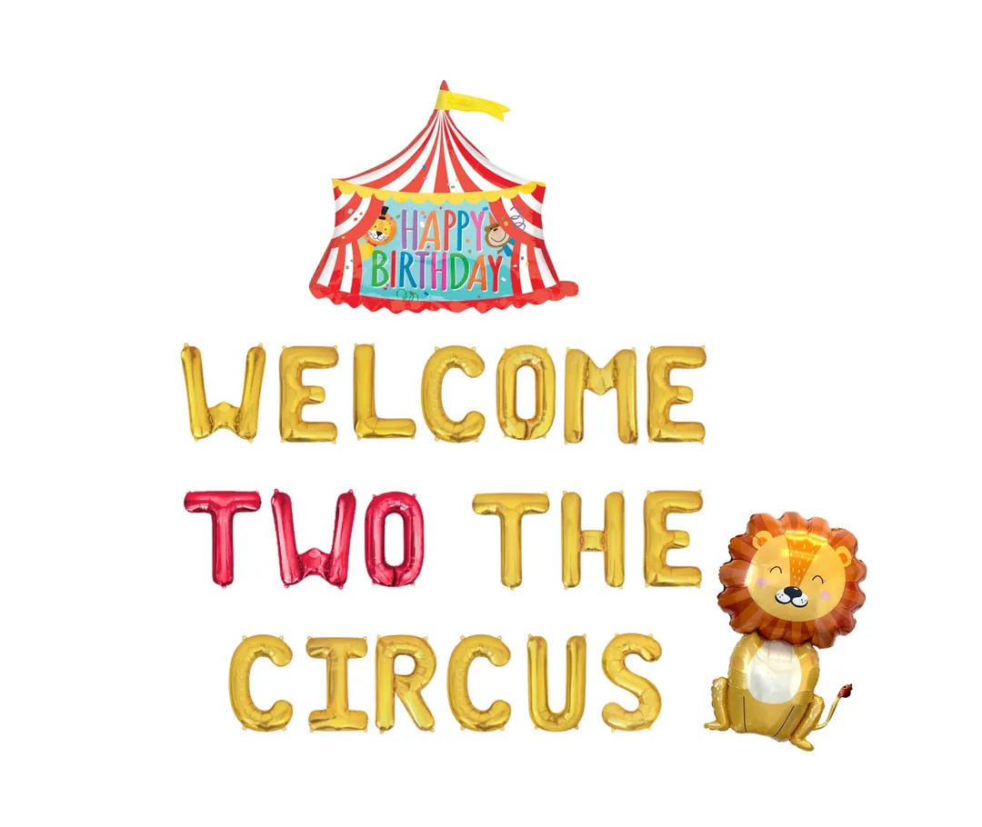Welcome Two the Circus Letter Balloon Kit Circus 2nd Birthday Party Decorations Circus Balloons C... | Etsy (US)