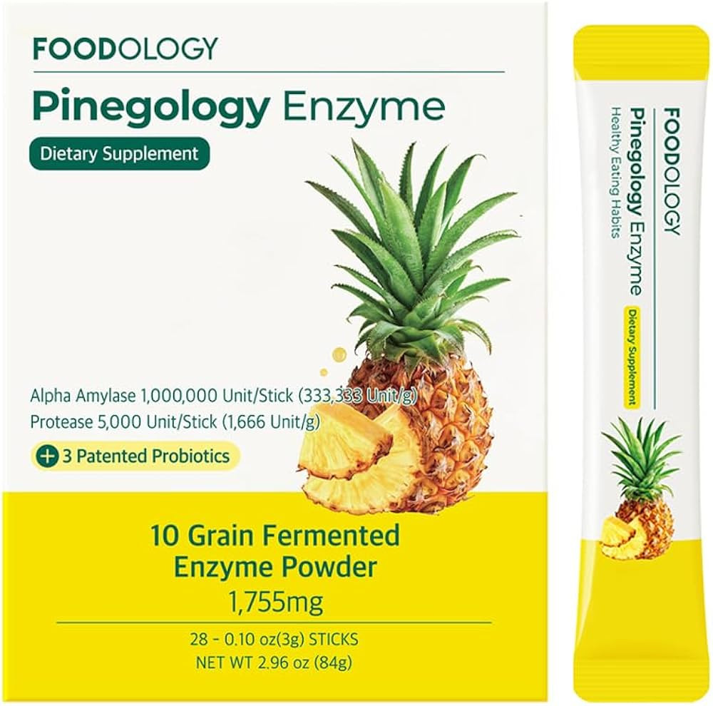 FOODOLOGY Pineology Enzymes (28 Sticks, 4 Weeks) - Bromelain Digestive Enzyme Powder for Gut Heal... | Amazon (US)