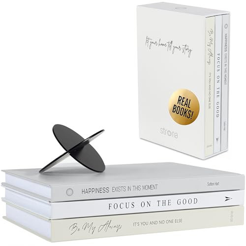 STRONA Book Decor Set – 3 Real Decorative Books for Home Décor, Coffee Table & Bookshelf Styling with Confidence, Designer Books for Decoration | Amazon (US)