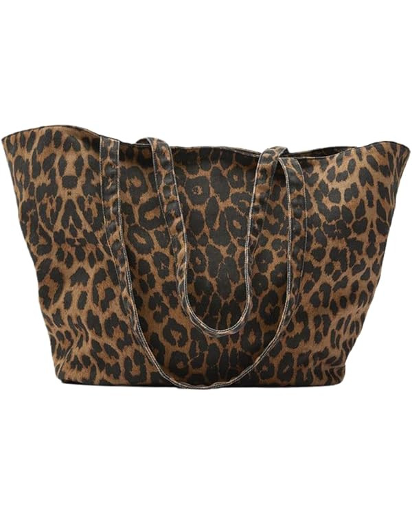 Leopard Print Tote Bags For Women Large-capacity Bag Single-shoulder Sag For Women Large Leopard ... | Amazon (US)