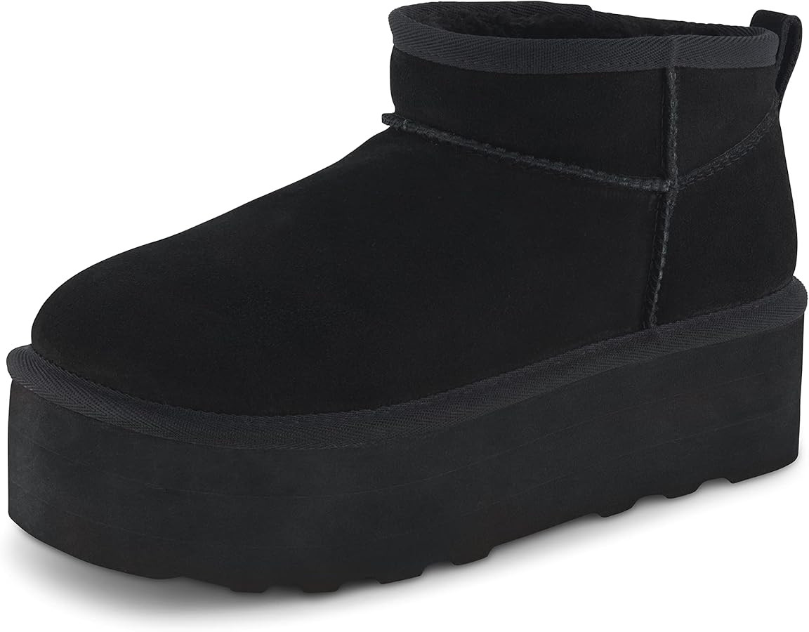 CUSHIONAIRE Women's Hippy Genuine Suede pull on platform boot +Memory Foam | Amazon (US)