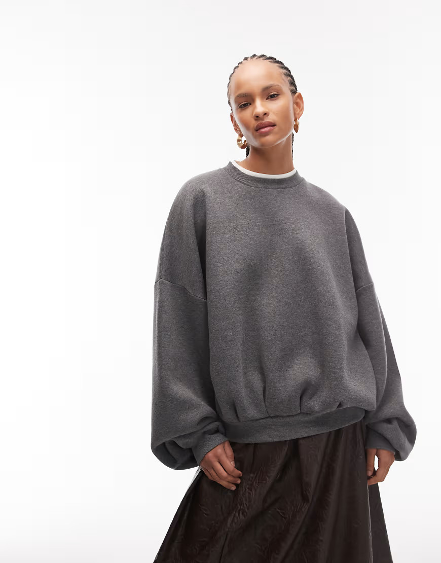 ASOS DESIGN boxy oversized sweatshirt in grey | ASOS (Global)