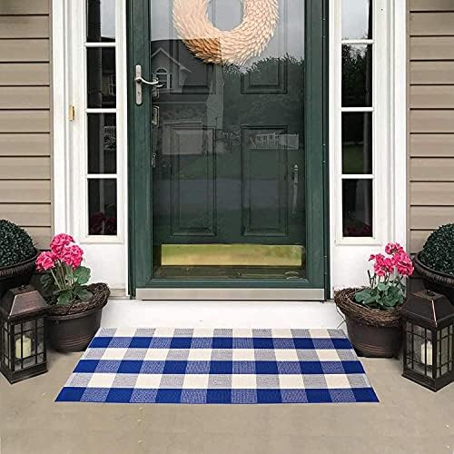 Carvapet Buffalo Checkered Area Rug Navy Blue White Checkered Carpet Buffalo Plaid Rugs 27.5x43.3... | Amazon (US)