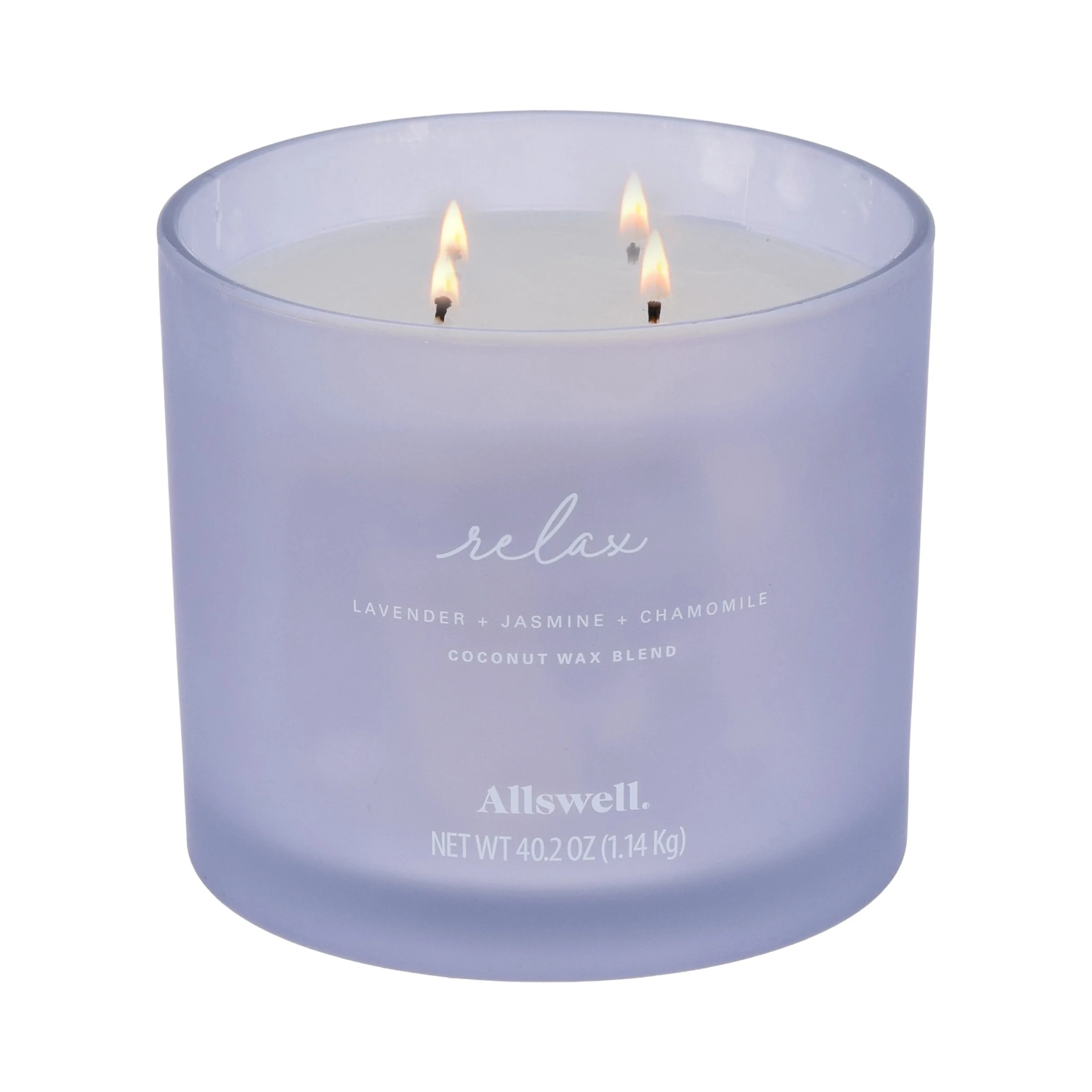 Allswell Relax (Lavender + Jasmine + Chamomile) Scented 4-Wick Spa Jar Candle 40.2oz | Walmart (US)