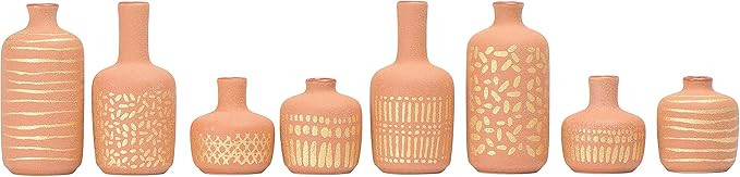 Main + Mesa Set of 8 Stoneware Vase - Terracotta | Amazon (US)