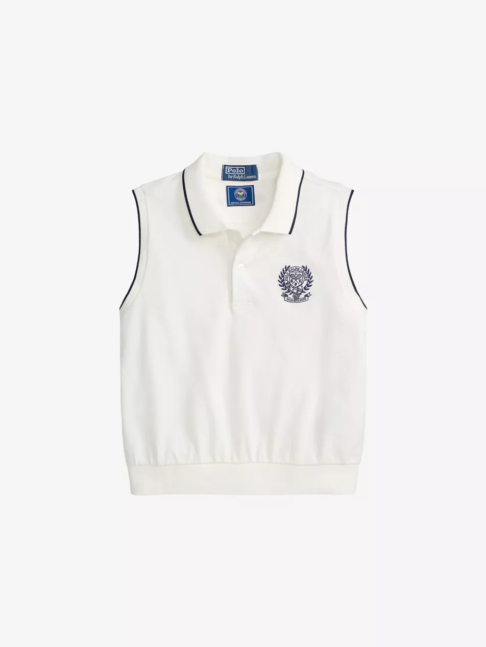 Polo Ralph Lauren x Wimbledon Sleeveless Stretch-Cotton Polo Shirt | Selfridges