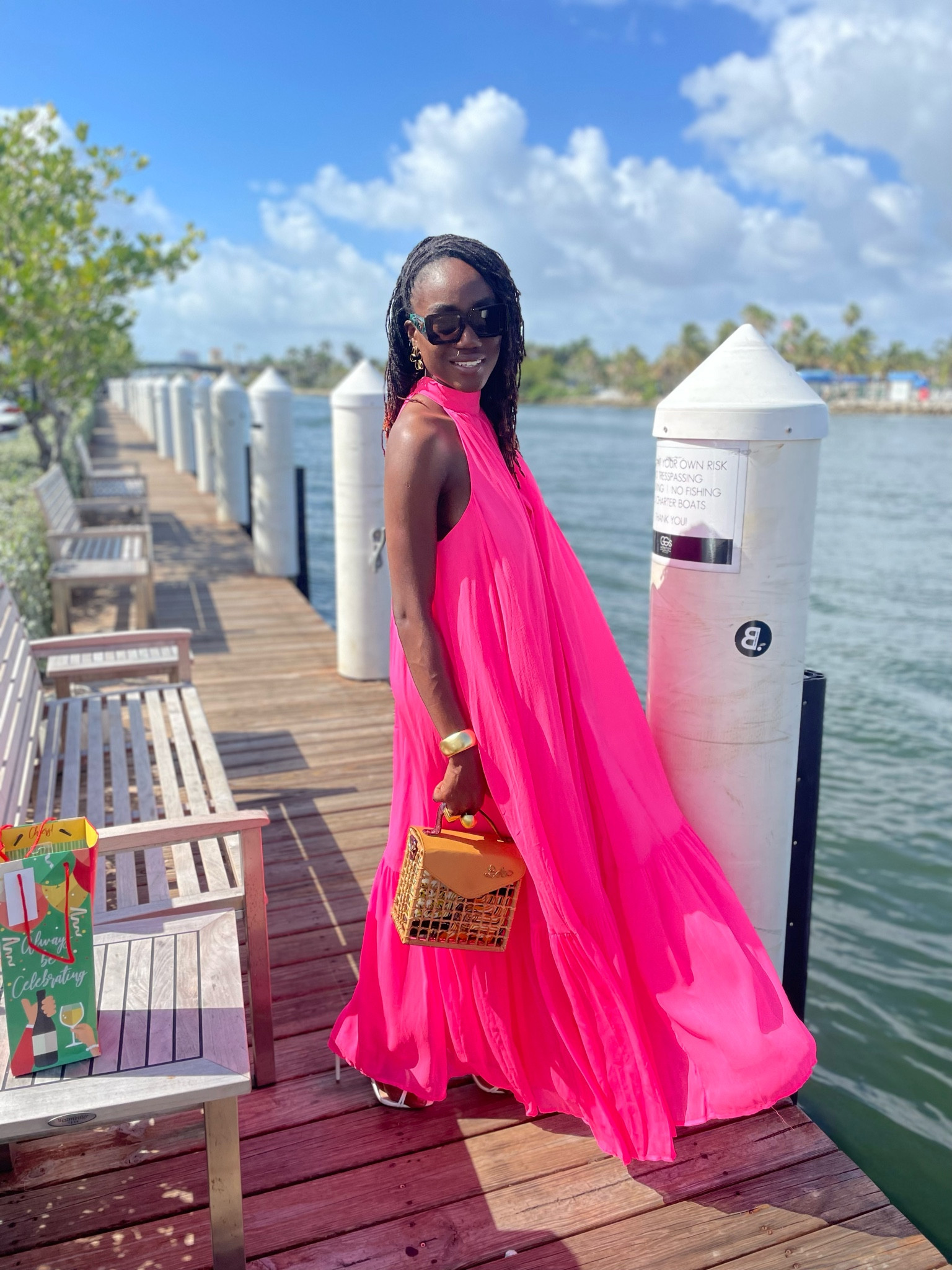 open lace back dress Hotline' Maxi Dress - Barbie