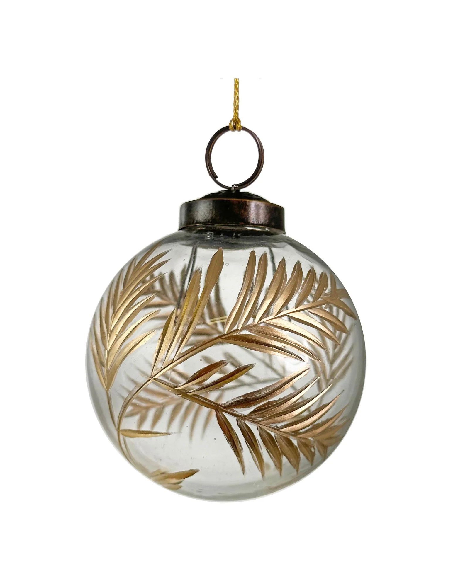 Clear and Gold Leaf Ornament - Box of 6 | Gatehouse No.1