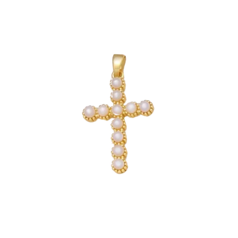 Pearl Studded Cross | Kessler Elliott