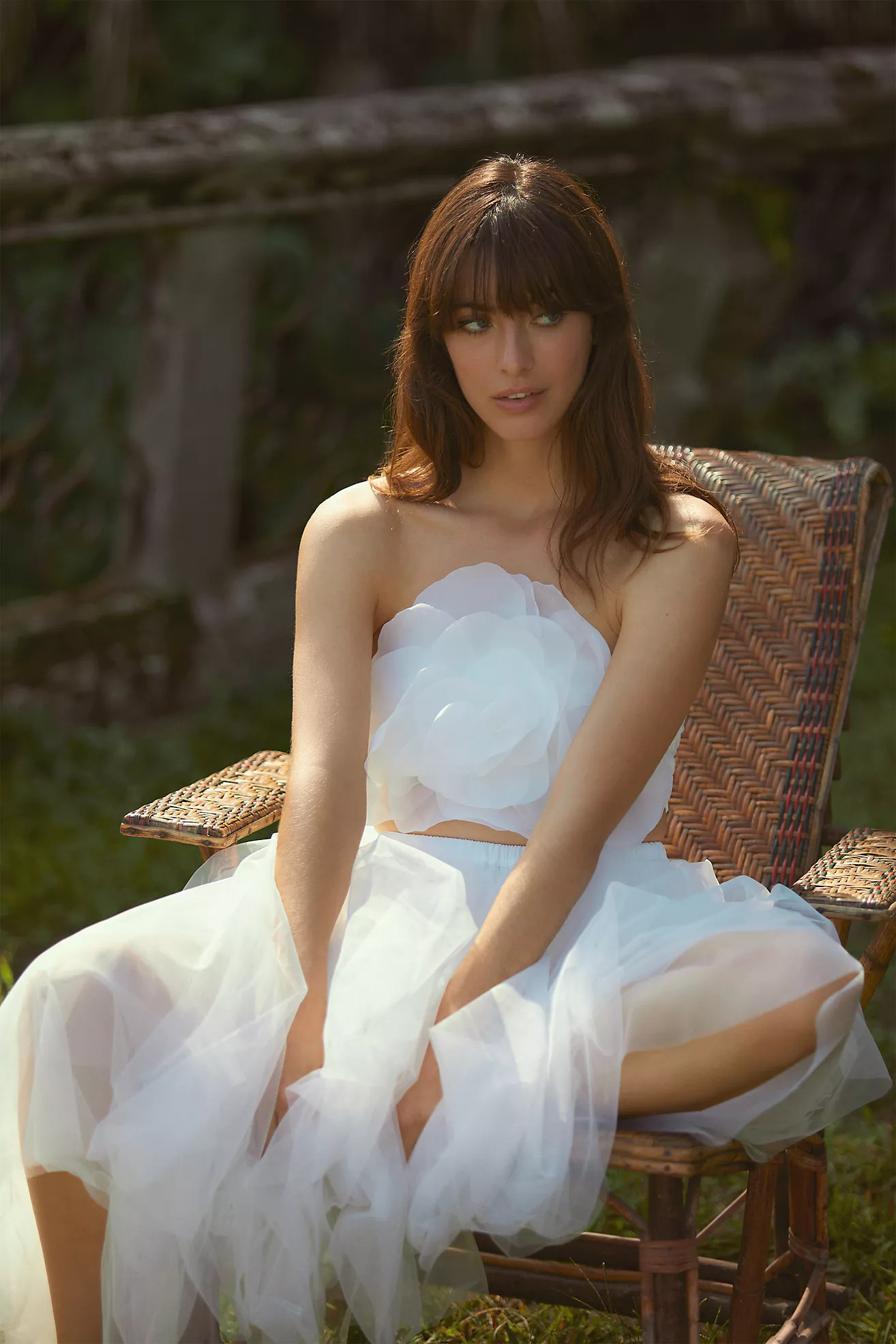 Cynthia Rowley Organza Flower Bandeau Top | Anthropologie (US)