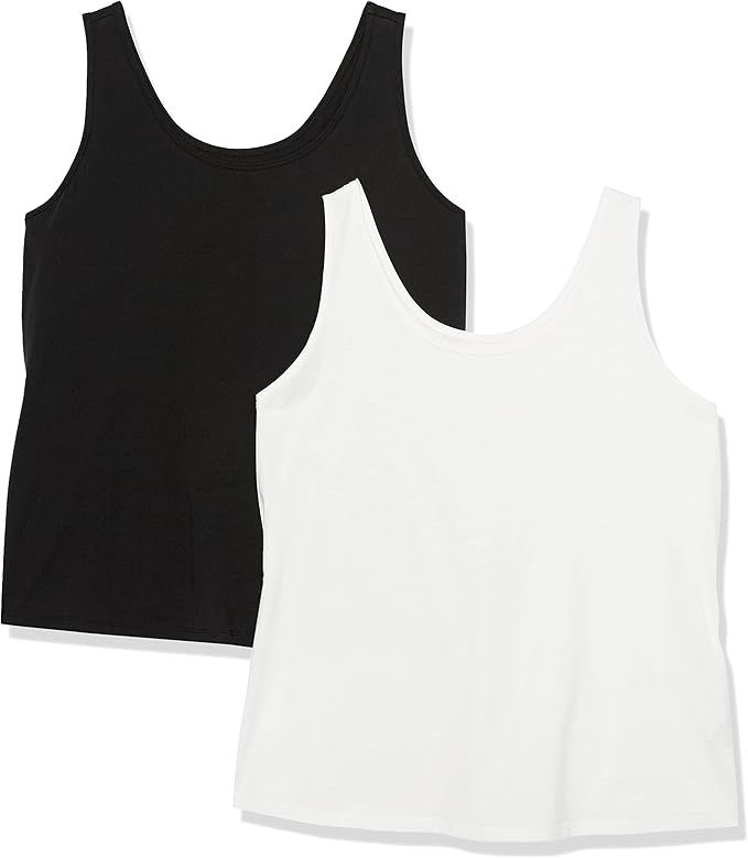 Amazon Essentials Women's Plus Size 2-Pack 100% Cotton Sleeveless Tank | Amazon (US)
