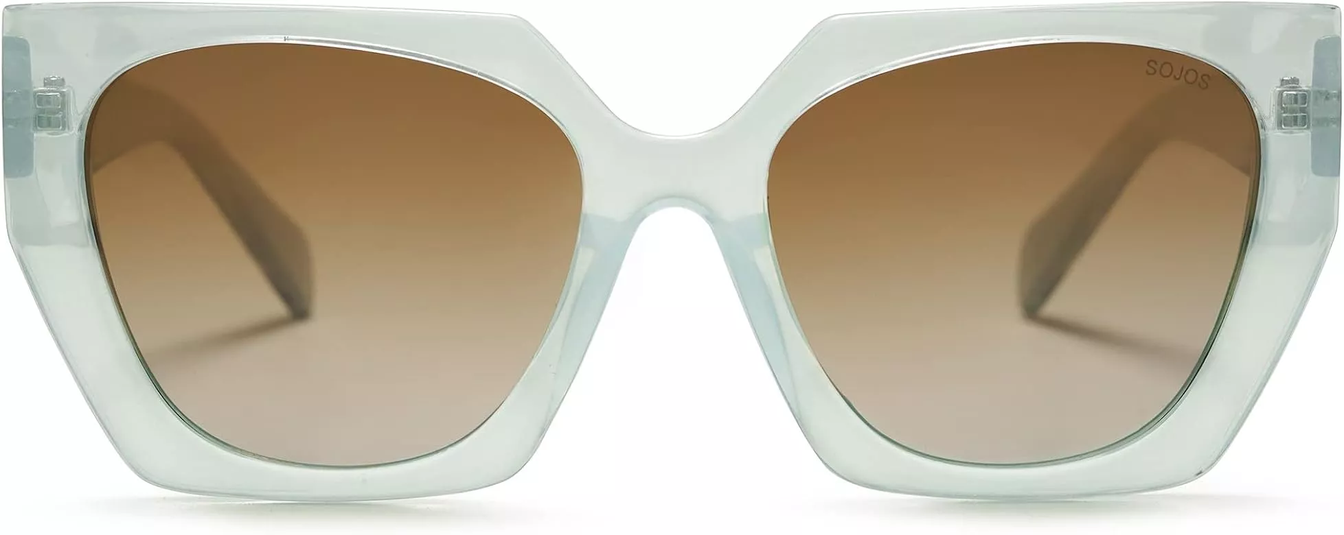 SOJOS Retro Cateye Polarized Oversized Sunglasses Womens Vintage Square  Designer Sunnies