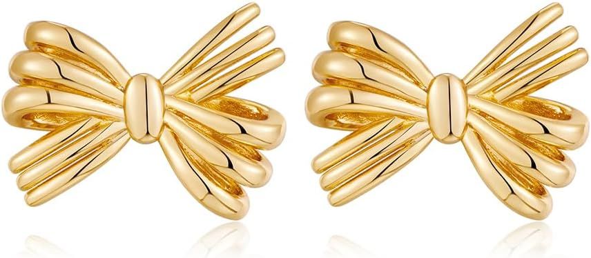 Gold And Silver Bow Earrings For Women | Amazon (US)