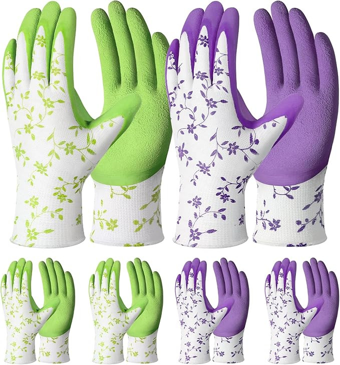 Pleneal Gardening Gloves for Women Men - 6/3 Pairs Garden Gloves with Grip, Latex Coated Working ... | Amazon (US)