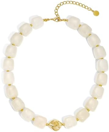 Colorful Chunky Necklaces for Women Multicolored Large Square Acrylic Beads Necklace Trendy Bold ... | Amazon (US)
