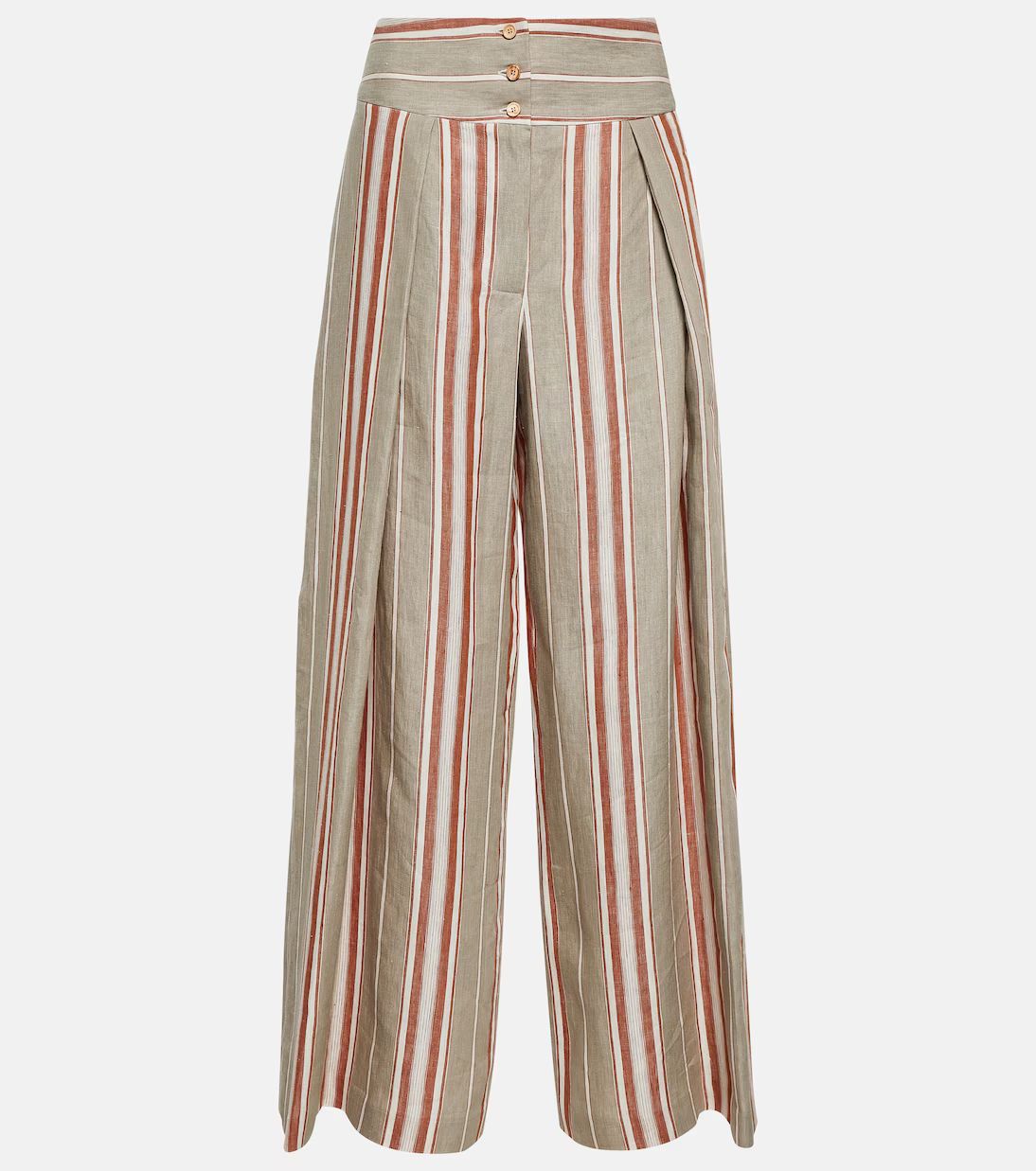 Notan striped wide-leg linen pants | Mytheresa (US/CA)