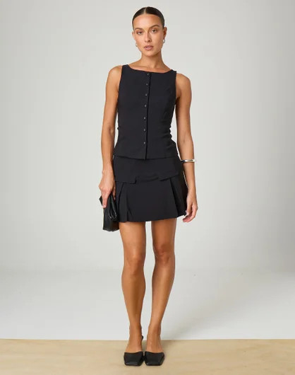 Tailored Pleated Mini Skirt | Glassons (Australia)