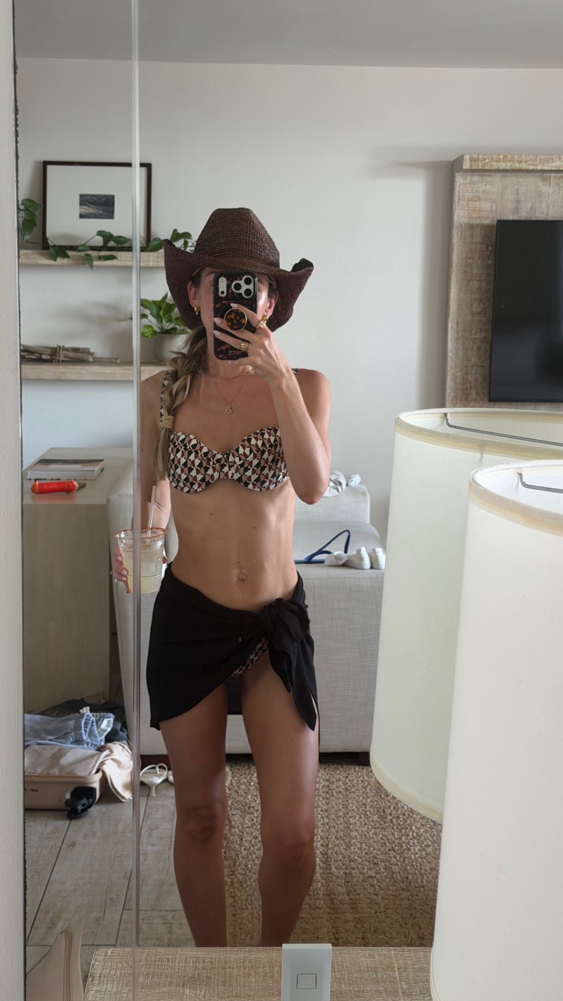 beach day outfit in Miami 
+ bikini — size xs | code KAITSAVE35 

Resort wear 
Vacation outfit 
Beach day look 
Bathing suit 
Swim suit 
Vacation look 
Beach hat 
Cowboy hat straw hat 


#LTKSeasonal #LTKootd #LTKSwim