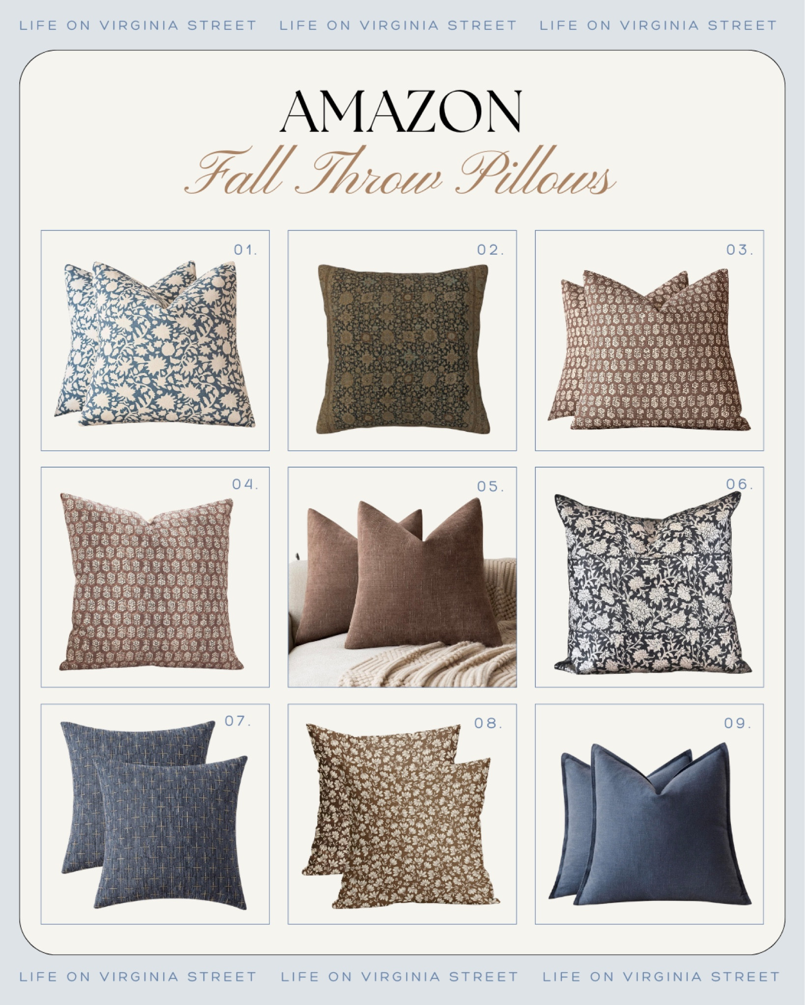 The cutest fall throw pillow covers for fall from Amazon! Loving these brown and navy blue floral pillows for decorating for the autumn months. Most are $20 or less per cover.
.
#ltkfindsunder50 #ltkfindsunder100 #ltkhome #ltksalealert #ltkstyletip #ltkseasonal fall pillows, Amazon neutral decor

#LTKSeasonal #LTKHome #LTKFindsUnder50