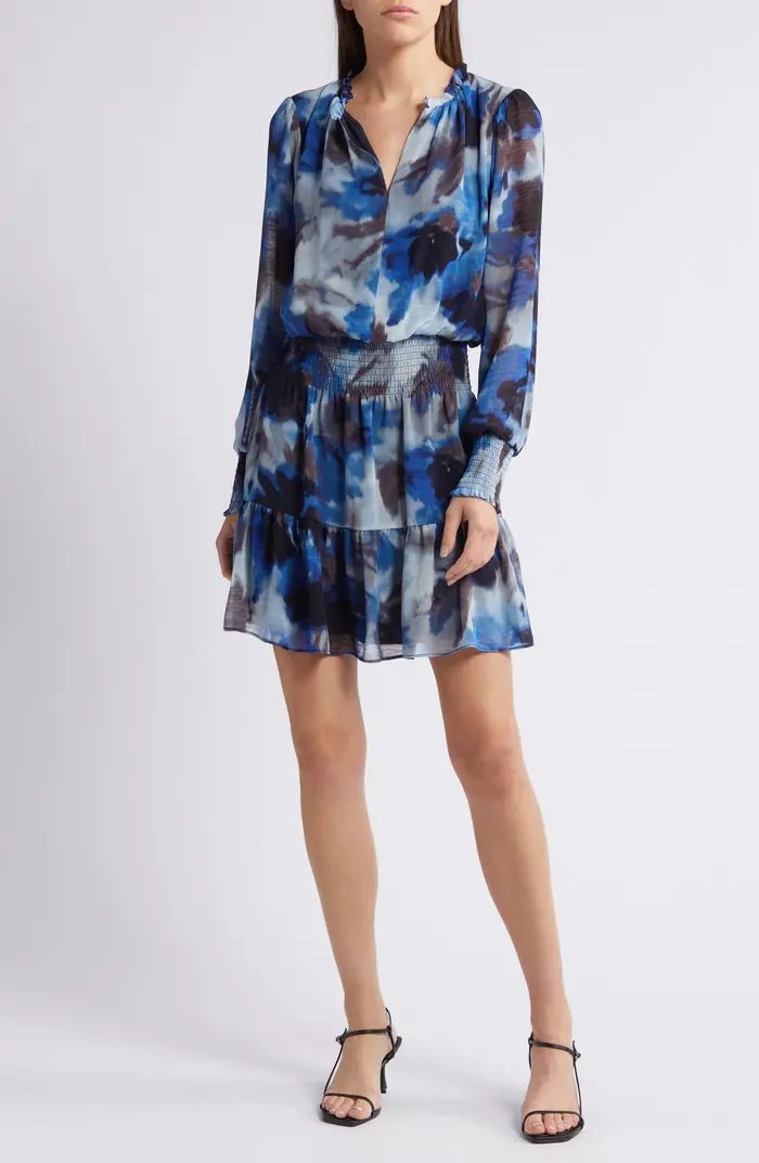 Floral Print Long Sleeve Chiffon Dress | Nordstrom