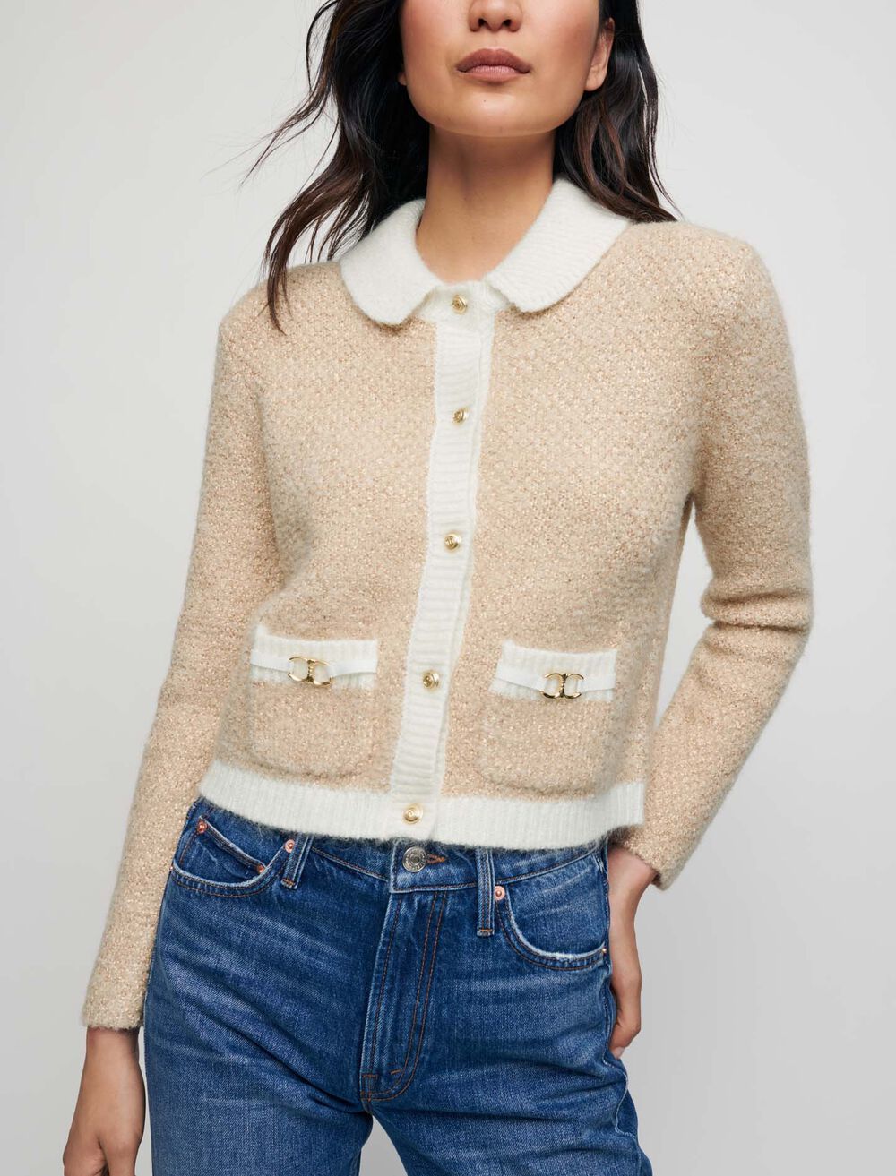 Cardigan with horsebit detail on pockets | Maje EU