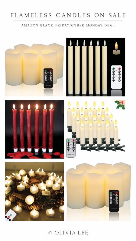 Flameless candles on sale - perfect for making your home feel extra cozy for the holidays and winter season! 🤍 #flamelesscandles #amazonhome 

#LTKSeasonal #LTKCyberWeek #LTKHoliday