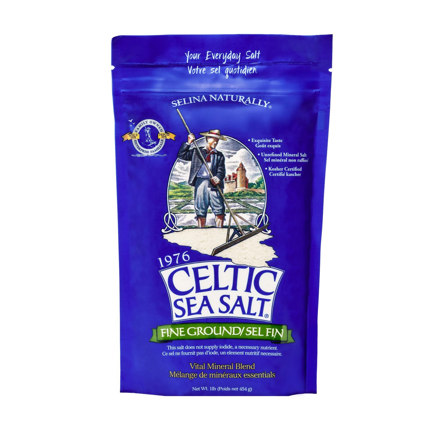 Celtic Sea Salt, Fine Ground Mineral Sea Salt, 1 lb Resealable Bag, Unrefined Hydration, Vital Mi... | Amazon (US)