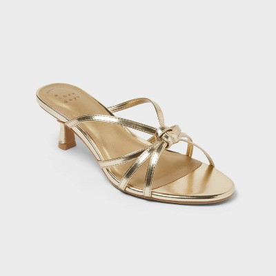 Women’s Cornelia Heels with Memory Foam Insole - A New Day™ Gold 8.5 | Target