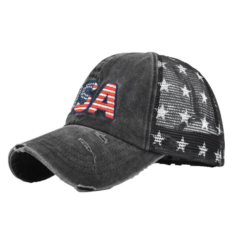 Vintage Baseball Hats for Men American Flag Patch Breathable Mesh Classic Baseball Caps Adjust Co... | Walmart (US)