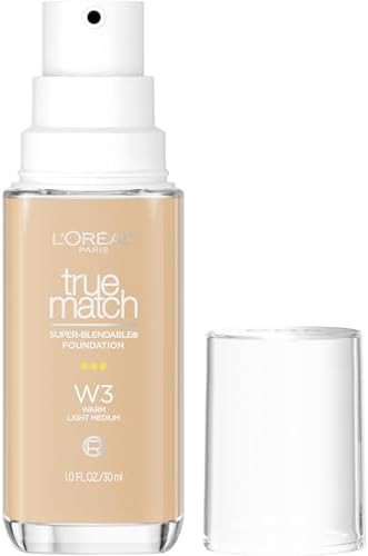 L'Oreal Paris True Match Super-Blendable Foundation, Medium Coverage Liquid Foundation Makeup, W3... | Amazon (US)